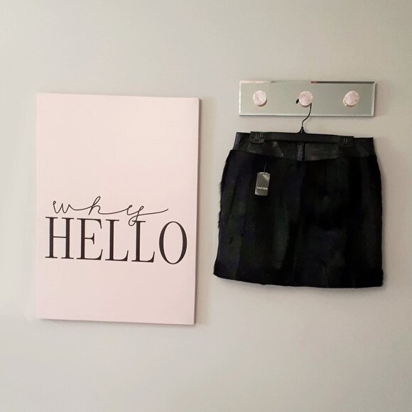 NWT Danier black fur leather mini skirt, 10 - Picture 3 of 10